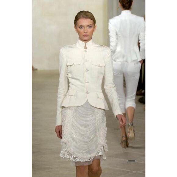 Ralph Lauren Collection Purple Label Runway Ruched Skirt Ruffle Chiffon 6 S 2007 - Picture 4 of 15